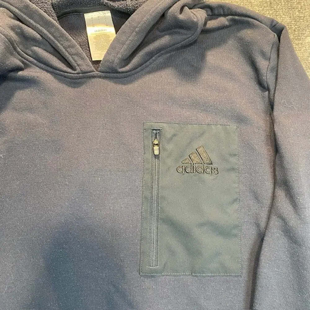 Adidas Hoodie Sweatshirt Kangaroo Pocket Blue Mens Size Large Regular Fit